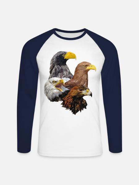 Birds of prey - Unisex Long Sleeve Baseball T-Shirt - white/navy