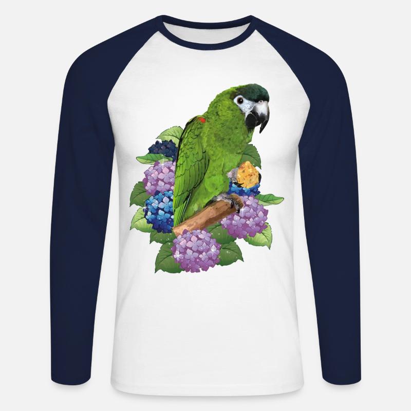 Noble ara - Unisex Baseballshirt langarm - Weiß/Navy