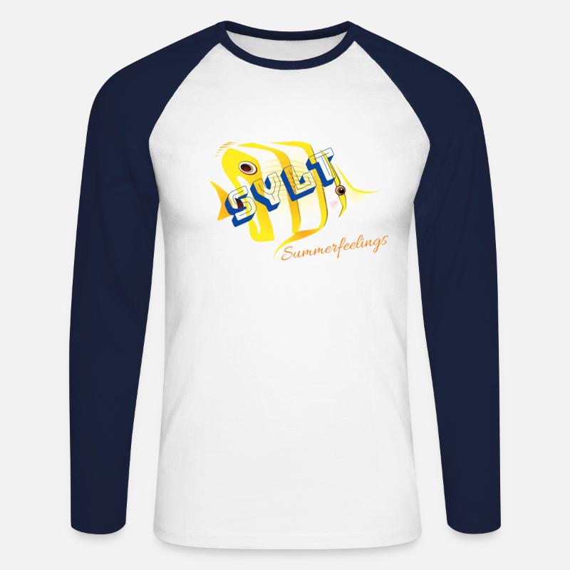 Sylt summer - Unisex Baseballshirt langarm - Weiß/Navy