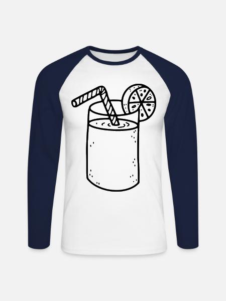 Glas Limonade - Unisex Baseballshirt langarm - Weiß/Navy