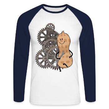 Zahnräder Zahnrad Erdnuss Schraubenschlüssel Rad - Unisex Baseballshirt langarm - Weiß/Navy - Vorne - Nik (191cm)