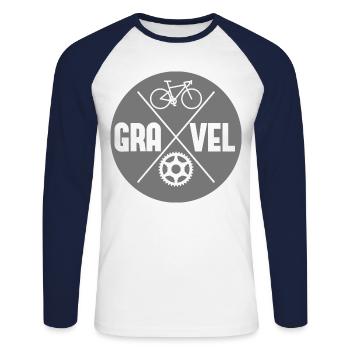vélo de gravier cycliste cycliste cycliste - T-shirt baseball manches longues Homme - blanc/marine - Devant - Nik (191cm)