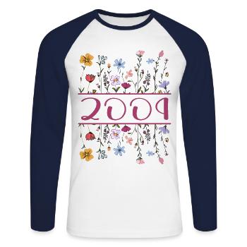 2004 Legendär Seit 2004 Geburtstag 2004 Frauen - Unisex Baseballshirt langarm - Weiß/Navy - Vorne - Nik (191cm)