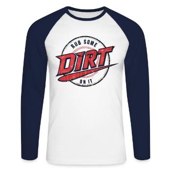Baseball Men Women Kids Player Pitcher Softball - Unisex Baseballshirt langarm - Weiß/Navy - Vorne - Nik (191cm)