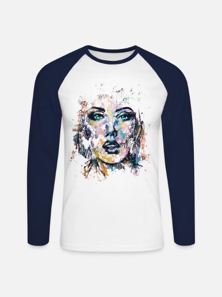 BELLE DE BEAUBOURG II - Unisex Long Sleeve Baseball T-Shirt - white/navy