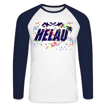 Helau, Carnival Carnival Carnival Shirt Costume - Unisex Long Sleeve Baseball T-Shirt - white/navy - Front - Nik (191cm)