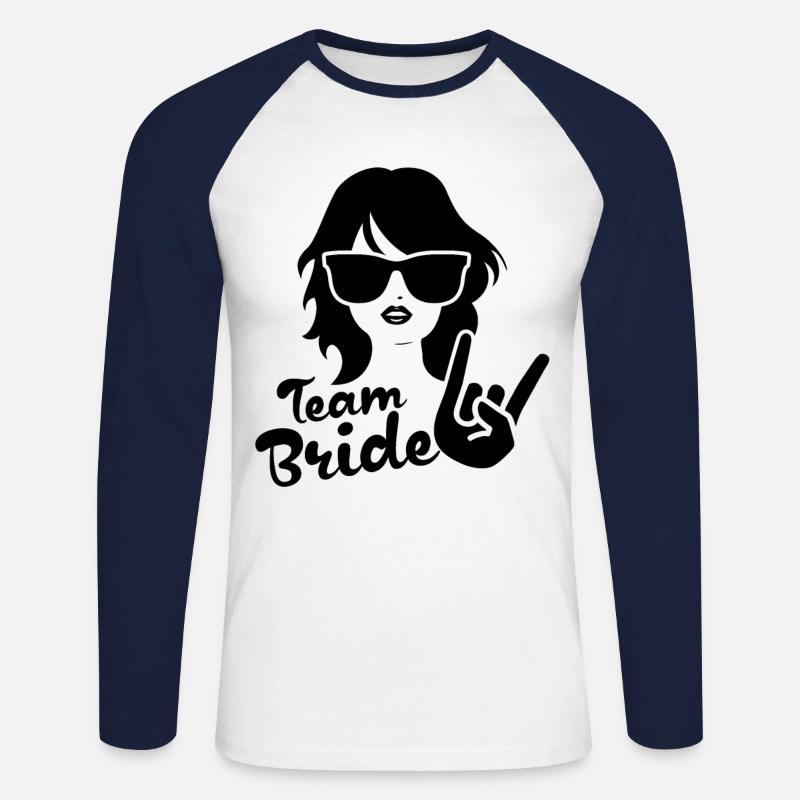 Junggesellenabschied Team Braut - Unisex Baseballshirt langarm - Weiß/Navy