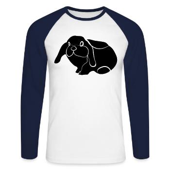 Rabbit - Unisex Long Sleeve Baseball T-Shirt - white/navy - Front - Nik (191cm)