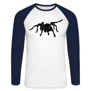 Araignée d’oiseau araignée - T-shirt baseball manches longues Homme - blanc/marine - Devant - Nik (191cm)