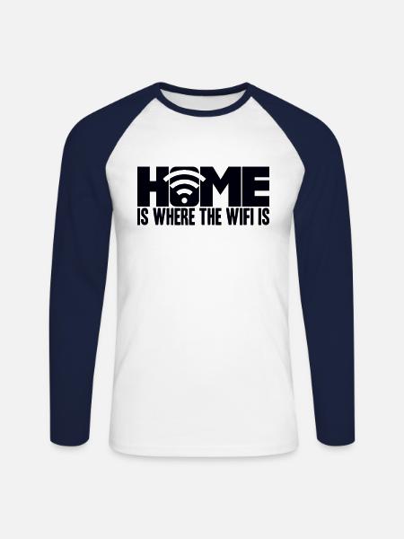 Computer - Unisex Long Sleeve Baseball T-Shirt - white/navy