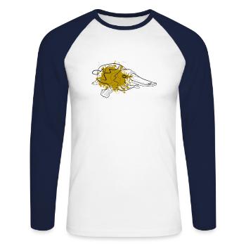 ornithorynque - T-shirt baseball manches longues Homme - blanc/marine - Devant - Nik (191cm)