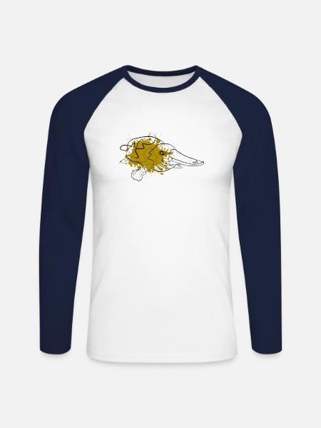 ornithorynque - T-shirt baseball manches longues Homme - blanc/marine