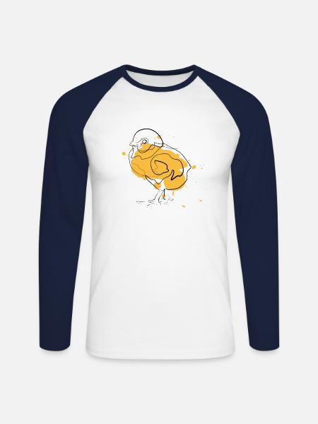 chick - Unisex Long Sleeve Baseball T-Shirt - white/navy