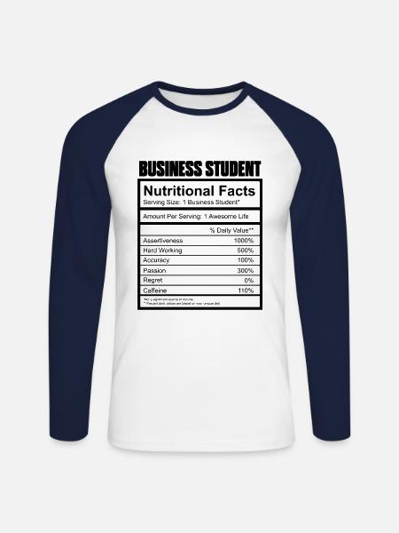 BWL Student - Unisex Baseballshirt langarm - Weiß/Navy