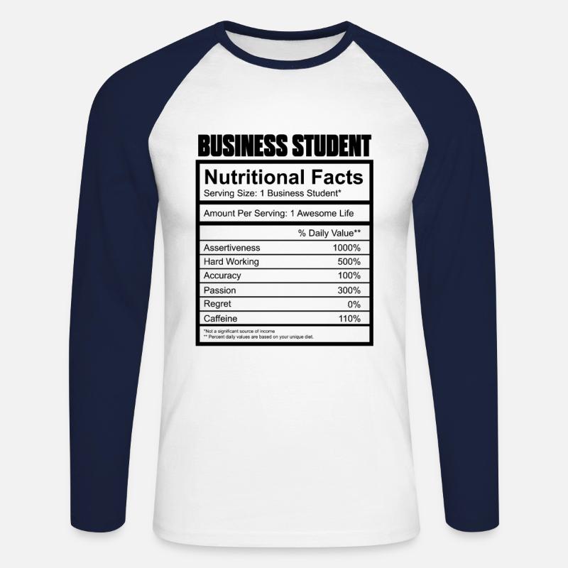 BWL Student - Unisex Baseballshirt langarm - Weiß/Navy