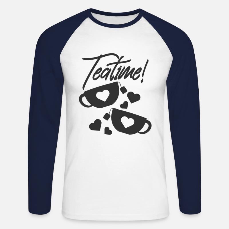 Tee Café - Unisex Baseballshirt langarm - Weiß/Navy