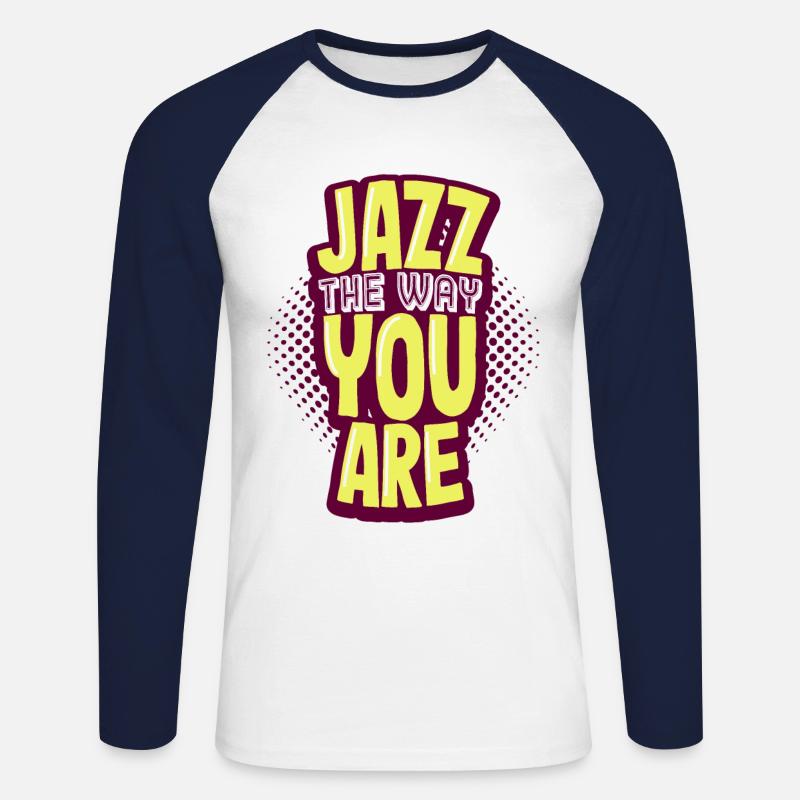 Jazz - Unisex Baseballshirt langarm - Weiß/Navy