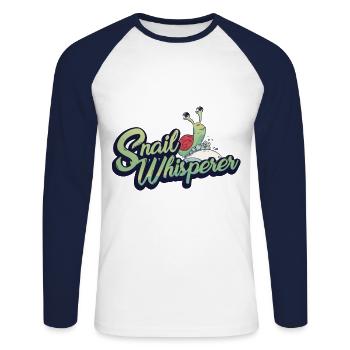 slug - Unisex Long Sleeve Baseball T-Shirt - white/navy - Front - Nik (191cm)