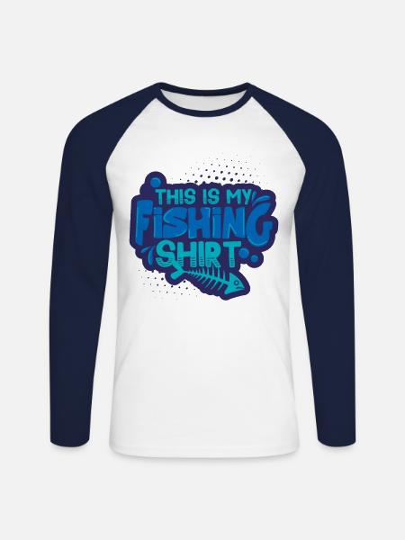 angling - Unisex Long Sleeve Baseball T-Shirt - white/navy