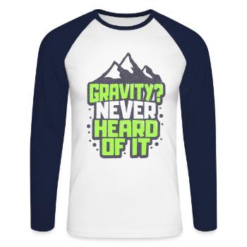 Kletterer Klettern Bouldern - Unisex Baseballshirt langarm - Weiß/Navy - Vorne - Nik (191cm)
