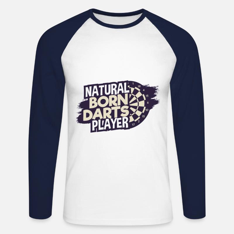 Darts Dart - Unisex Baseballshirt langarm - Weiß/Navy