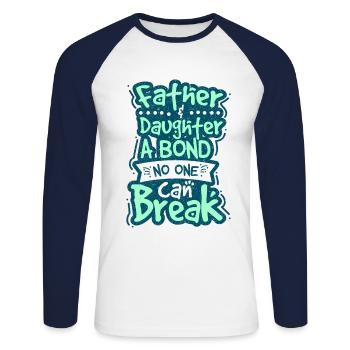father and daughter - Unisex Long Sleeve Baseball T-Shirt - white/navy - Front - Nik (191cm)