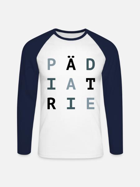 pädiatrie - Unisex Baseballshirt langarm - Weiß/Navy