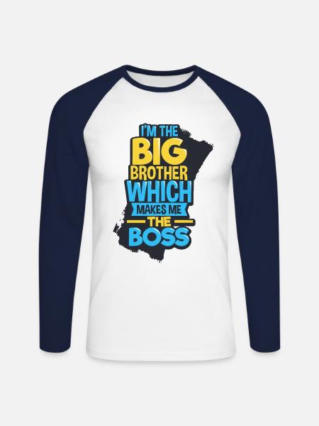 Großer Bruder - Unisex Baseballshirt langarm - Weiß/Navy