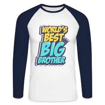 Bester Großer Bruder - Unisex Baseballshirt langarm - Weiß/Navy - Vorne - Nik (191cm)