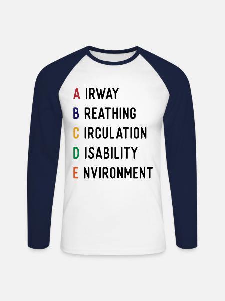 abcde - Unisex Long Sleeve Baseball T-Shirt - white/navy