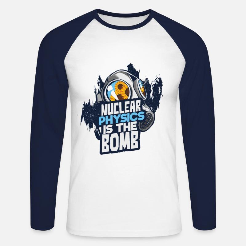 Atombombe Physik - Unisex Baseballshirt langarm - Weiß/Navy