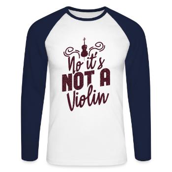 cello - Unisex Long Sleeve Baseball T-Shirt - white/navy - Front - Nik (191cm)