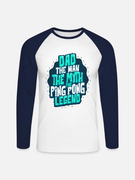 Table tennis dad - Unisex Long Sleeve Baseball T-Shirt - white/navy