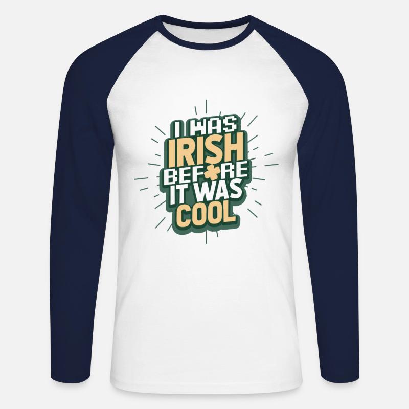 St. Patricks Day Irish - Unisex Baseballshirt langarm - Weiß/Navy