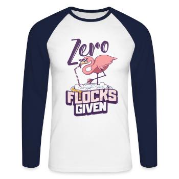 Flamingo - T-shirt baseball manches longues Homme - blanc/marine - Devant - Nik (191cm)