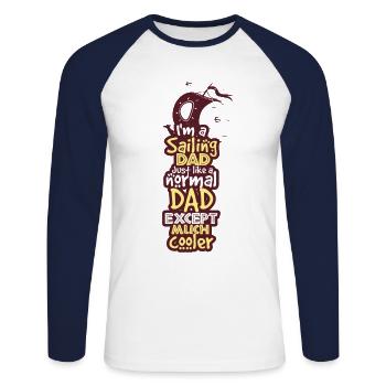 Sailing dad - Unisex Long Sleeve Baseball T-Shirt - white/navy - Front - Nik (191cm)