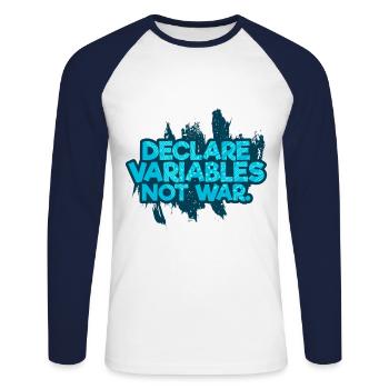 Program - Unisex Long Sleeve Baseball T-Shirt - white/navy - Front - Nik (191cm)