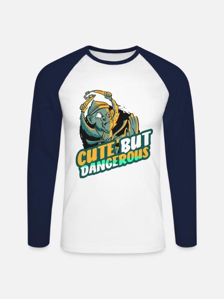 Fighting karate - Unisex Long Sleeve Baseball T-Shirt - white/navy