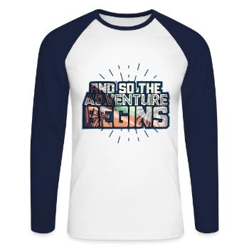 Voyage - T-shirt baseball manches longues Homme - blanc/marine - Devant - Nik (191cm)