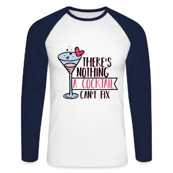 cocktail - Unisex Long Sleeve Baseball T-Shirt - white/navy - Front - Nik (191cm)