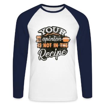 Kochen Koch - Unisex Baseballshirt langarm - Weiß/Navy - Vorne - Nik (191cm)