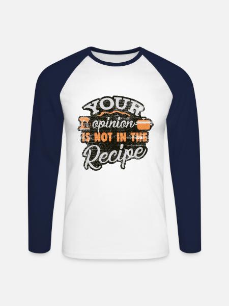 Kochen Koch - Unisex Baseballshirt langarm - Weiß/Navy