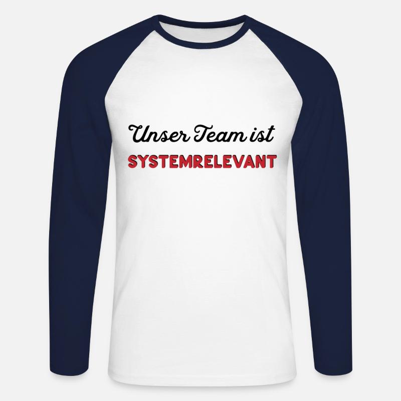 teamistsystemrelevant - Unisex Baseballshirt langarm - Weiß/Navy