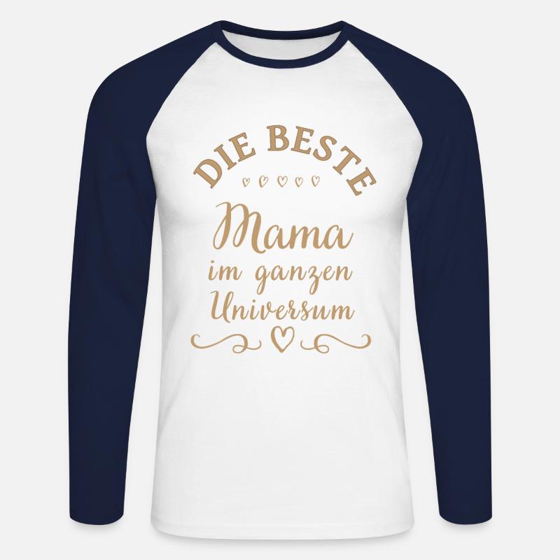Beste Mama Muttertag - Unisex Baseballshirt langarm - Weiß/Navy