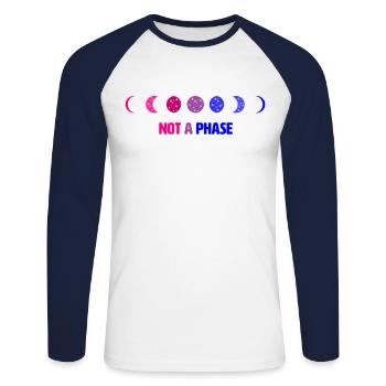 Bisexuel Gay LGBT Pride - T-shirt baseball manches longues Homme - blanc/marine - Devant - Nik (191cm)