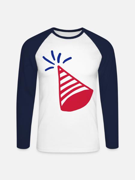 USA Party Hut - Unisex Baseballshirt langarm - Weiß/Navy