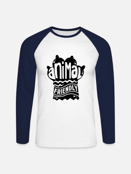 Tierfreund - Unisex Baseballshirt langarm - Weiß/Navy