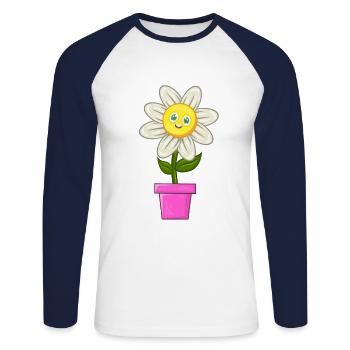 daisy - Unisex Long Sleeve Baseball T-Shirt - white/navy - Front - Nik (191cm)