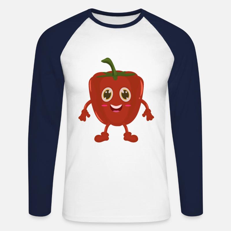 Paprik Comic - Unisex Baseballshirt langarm - Weiß/Navy