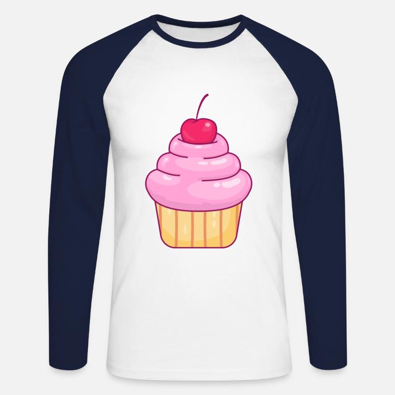 Cupcake Muffin - Unisex Baseballshirt langarm - Weiß/Navy